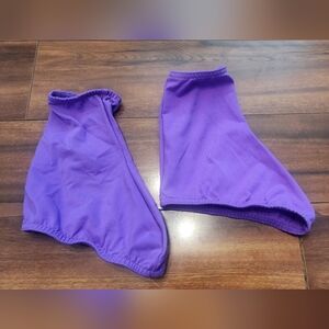 Purple figure skating boot covers